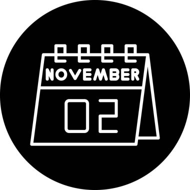 Kasım takvim simgesi beyaz