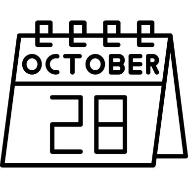 Ekim 20 - takvim simgesi, basit tasarım vektör illüstrasyonu