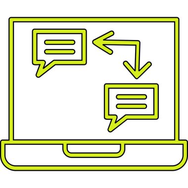 bilgisayar ekranı ile konuşma balonu