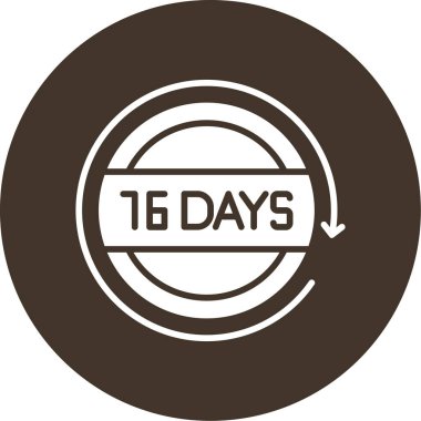 18 günlük ikon vektör illüstrasyonu