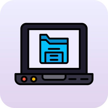 Elektronik belge ikonu vektör illüstrasyonuna sahip dizin