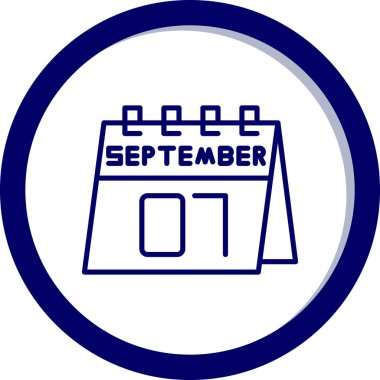 9 Eylül takvim günü simgesi vektör - Eylül