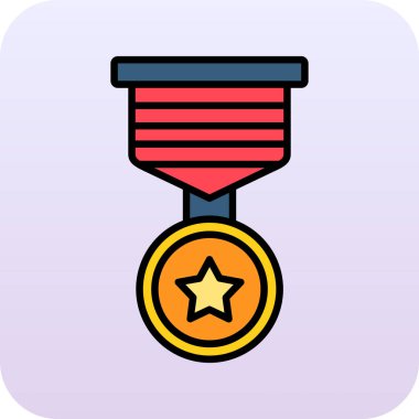 Yıldızlı madalya, vektör illüstrasyon tasarımı