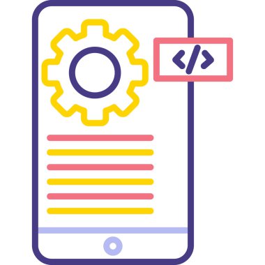 Kodlama. Web simgesi basit illüstrasyon