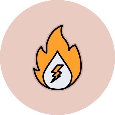 Yanan ateş. Basit resimleme