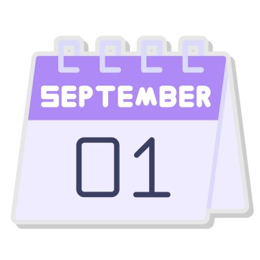 Tarih ve Eylül ile birlikte 16 Eylül takviminin vektör illüstrasyonu