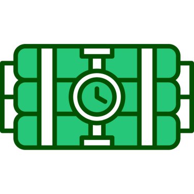 Kronometre simgesinin yeşil ve mavi rengi beyaz arkaplanda izole edilmiş. Zaman göstergesi. vektör illüstrasyonu