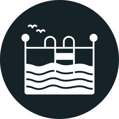 Yüzme havuzu. Basit düz vektör çizimi. yüzme simgesi