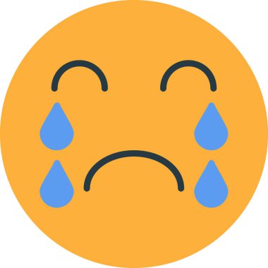 Üzgün Emoji. Basit illüstrasyon