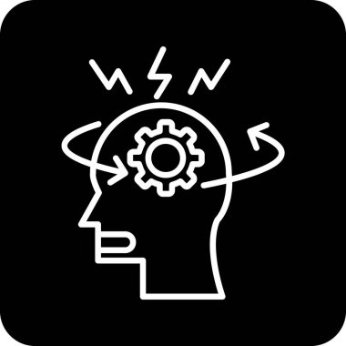 Beyin. Web simgesi basit illüstrasyon