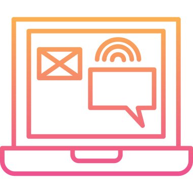 Bir dizüstü bilgisayar simgesinin vektör illüstrasyonu