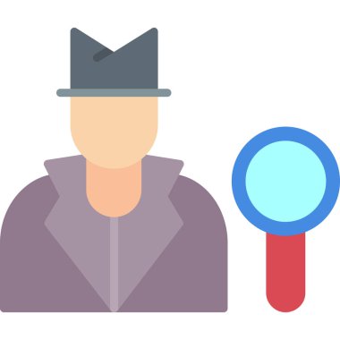 Dedektif Icon. Web tasarımı için basit bir dedektif vektör simgesi çizimi
