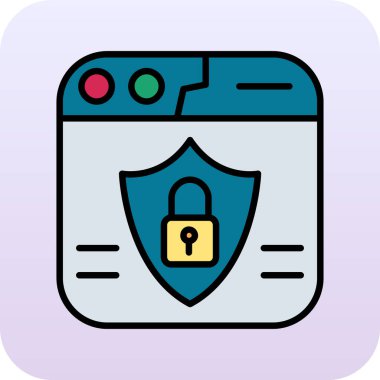 Asma kilit simgesi olan bir kalkanın vektör çizimi