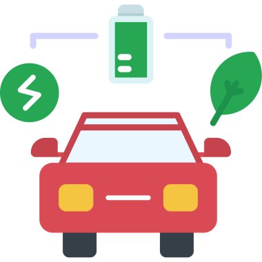 araba şarj simgesi, vektör illüstrasyonu