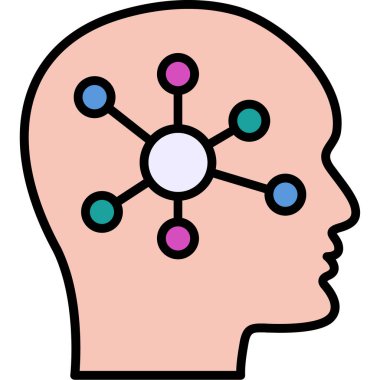 İnsan beyni vektör satırı simgesi