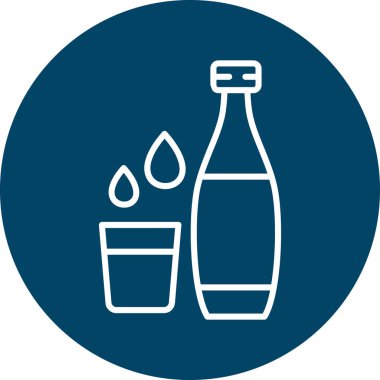 Su ve cam simgesinin vektör illüstrasyonu