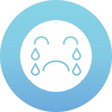 Ağlayan duygu simgesi vektör illüstrasyonu