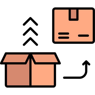 kutu paket teslim simgesi doldurulmuş taslak biçimi