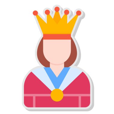 Kraliçe düz vektör simgesi