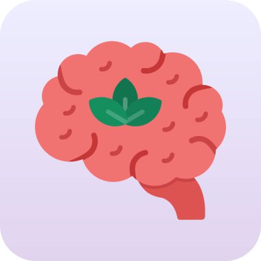 Beyin ve çiçek sembolünün vektör tasarımı. Web için beyin ve zihin stoku sembolü seti.