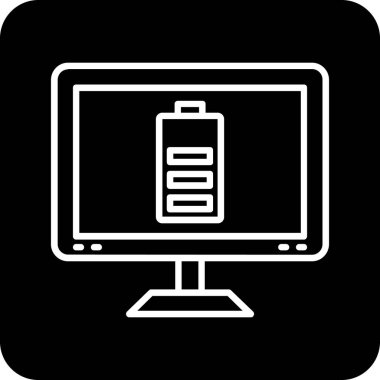 Bilgisayar monitör simgesini, basit vektör çizim