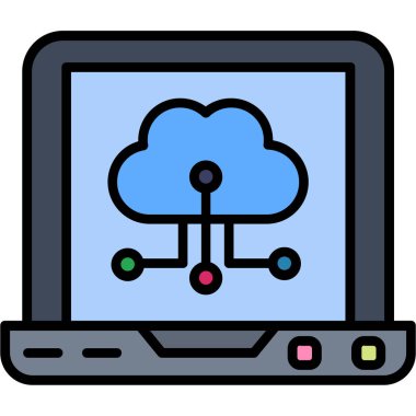 Bulut Hesaplama. Web simgesi basit illüstrasyon
