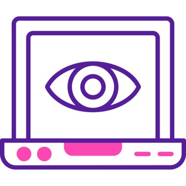 Bilgisayar göz simgesi. Web için bilgisayar göz vektör simgelerinin özet çizimi