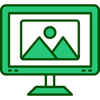 Bilgisayar monitörü simgesi. beyaz arkaplanda izole edilmiş web tasarımı için dizüstü bilgisayar izleyici vektör simgesi