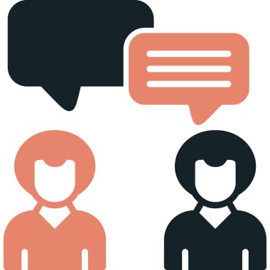 İnsanlar konuşma baloncuğu izole edilmiş simge tasarımı, vektör illüstrasyon grafiği