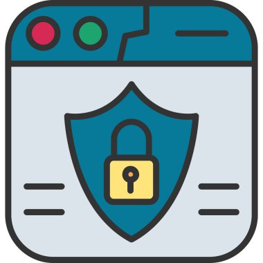 Güvenlik sistemi simgesi, vektör illüstrasyonu