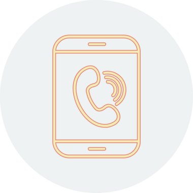 mobil çağrı vektör çizgisi simgesi, doğrusal konsept, dış hat işareti, sembol