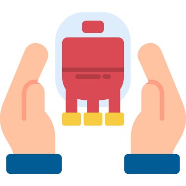 Batarya ikonlu robot. vektör illüstrasyonu