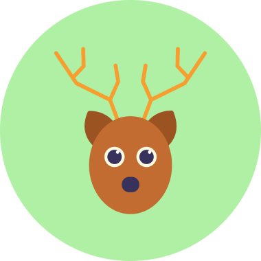 Ren geyiği başı Noel simgesi düz stil