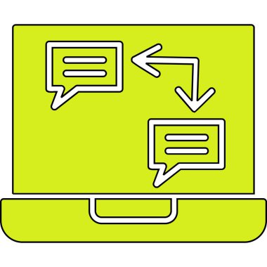 İleti sembollü bilgisayar monitörü