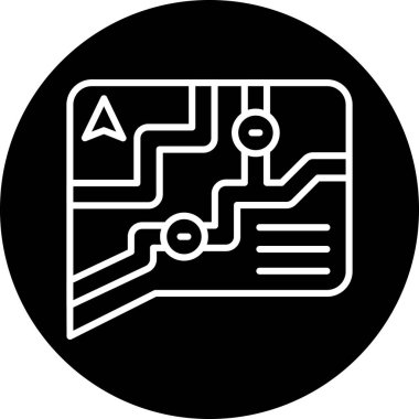 Bir harita simgesinin vektör illüstrasyonu