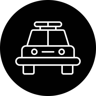 Bir araba simgesinin vektör illüstrasyonu