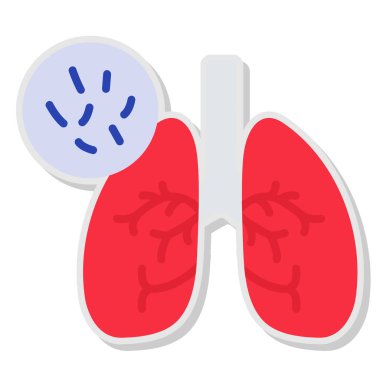 Akciğer ikonu vektörü. düz resimleme
