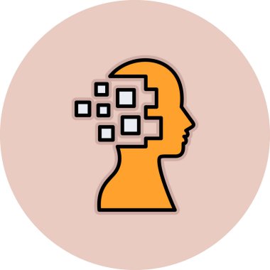 beyin ikonu vektör illüstrasyonu