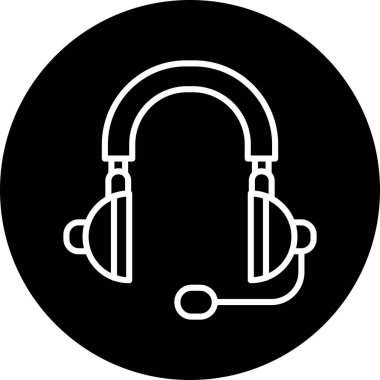 Kulaklık simgesinin vektör illüstrasyonu