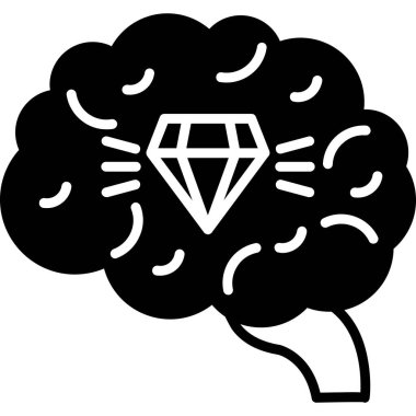 Beyin zihin simgesi katı biçimde