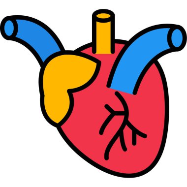 Kalp ikonu vektör illüstrasyonu