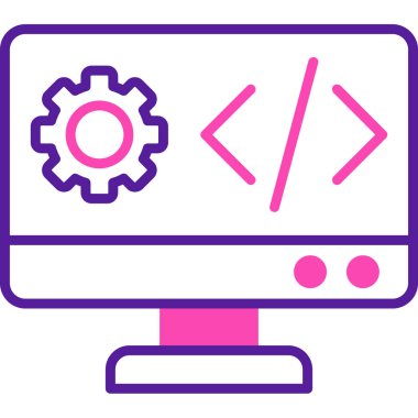 Programlama. Web simgesi basit illüstrasyon