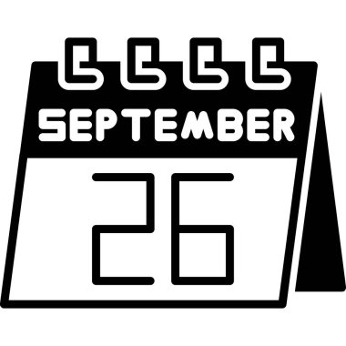 Eylül 25 düz simge tasarımı vektör çizimi