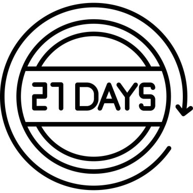 2 gün simge vektör illüstrasyonu