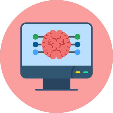 Beyin. Web simgesi basit illüstrasyon