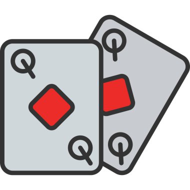 Poker kartı ikonu vektör illüstrasyonu