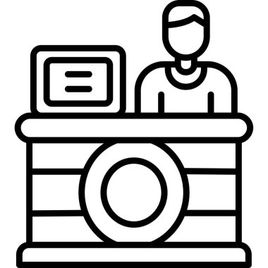 Yazıcı ve kameralı adam, basit tasarım.