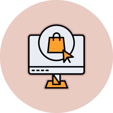 İnternetten alışveriş. Basit resimleme