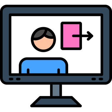 dizüstü bilgisayar simgesi vektör çizimi