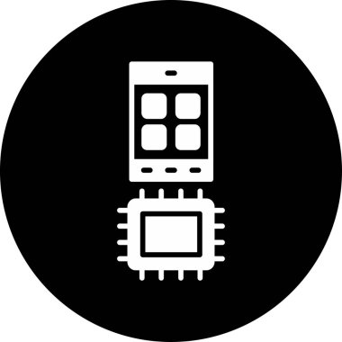 Çip simgesi vektör illüstrasyonu